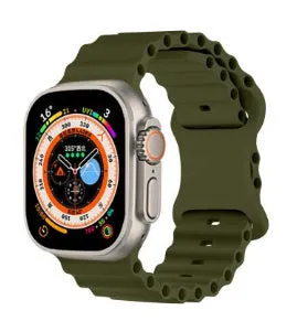 Solid colour monochrome silicone watch strap for Apple Watch 38mm to 49mm in assorted colours