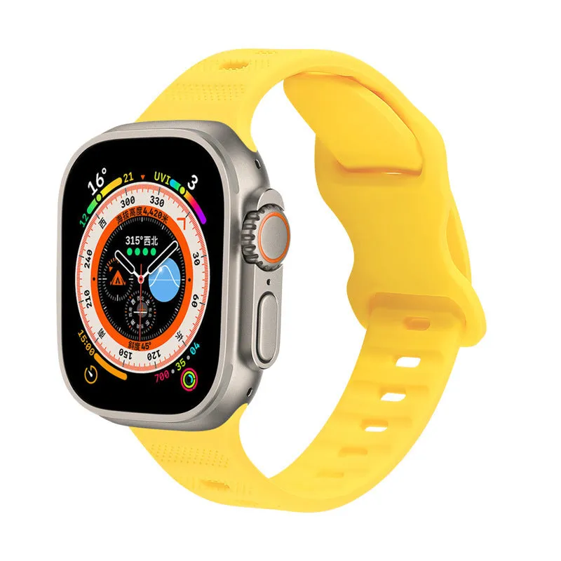 Solid colour monochrome silicone watch strap for Apple Watch 38mm to 49mm in assorted colours