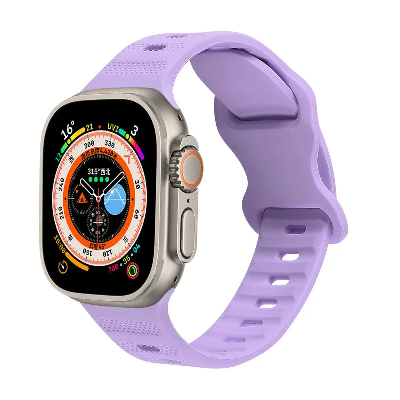 Solid colour monochrome silicone watch strap for Apple Watch 38mm to 49mm in assorted colours