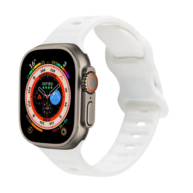 Solid colour monochrome silicone watch strap for Apple Watch 38mm to 49mm in assorted colours