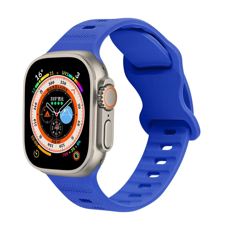 Solid colour monochrome silicone watch strap for Apple Watch 38mm to 49mm in assorted colours