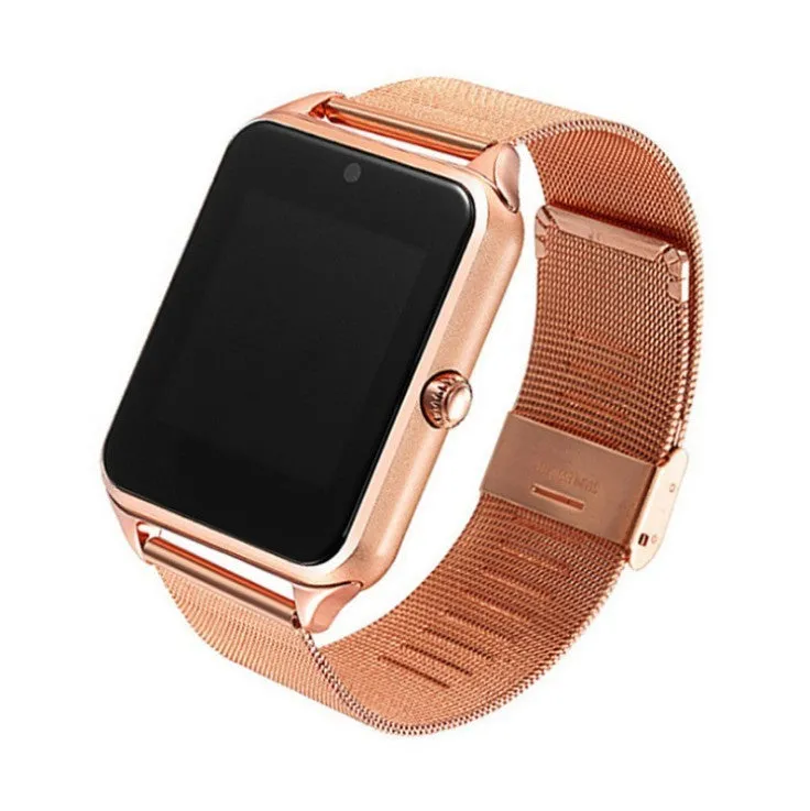 Z60 smart watch with Bluetooth connectivity and silicone strap in black