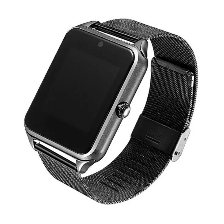 Z60 smart watch with Bluetooth connectivity and silicone strap in black