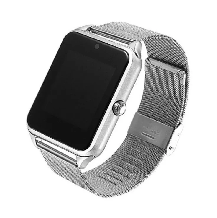 Z60 smart watch with Bluetooth connectivity and silicone strap in black