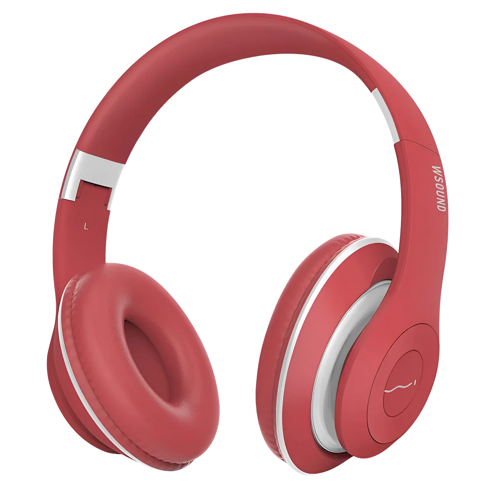 Blue and red wireless Bluetooth stereo headset with bilateral design for mobile use