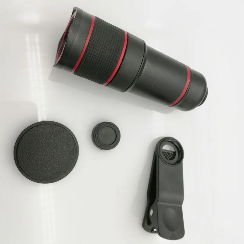 20x cell phone telescope lens in black with roof-type anti-sidelight design