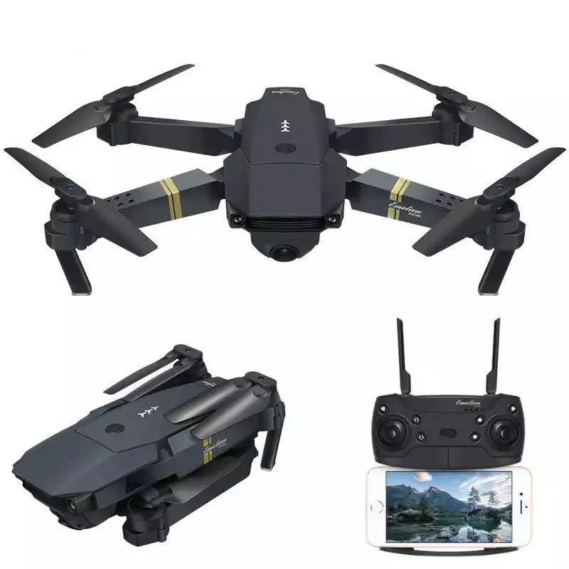 E58 folding aerial drone with 4K camera, plastic body, compact design for outdoor recreational flying