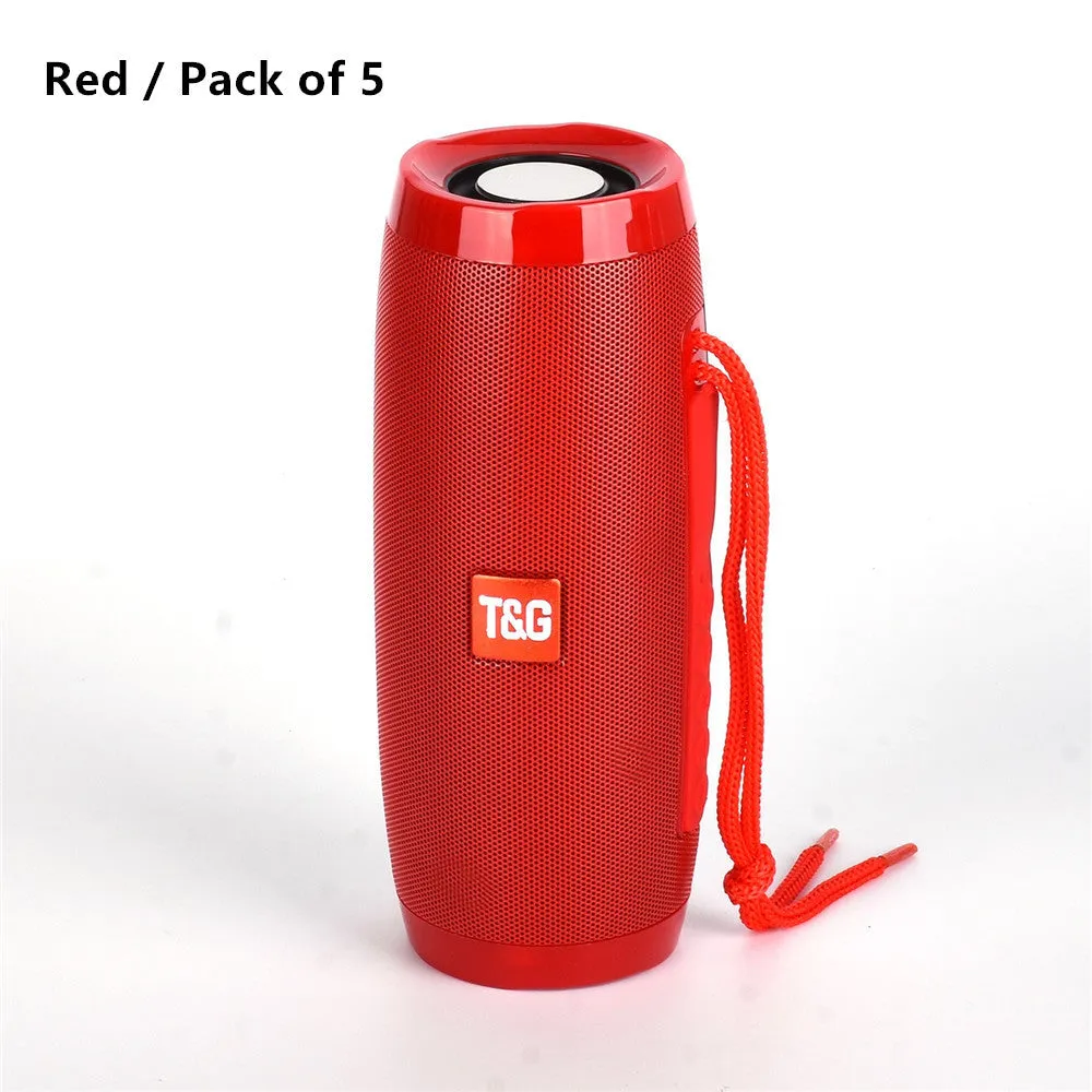 10W waterproof Bluetooth column speaker with dual 45mm drivers and subwoofer in black, available in multiple colours