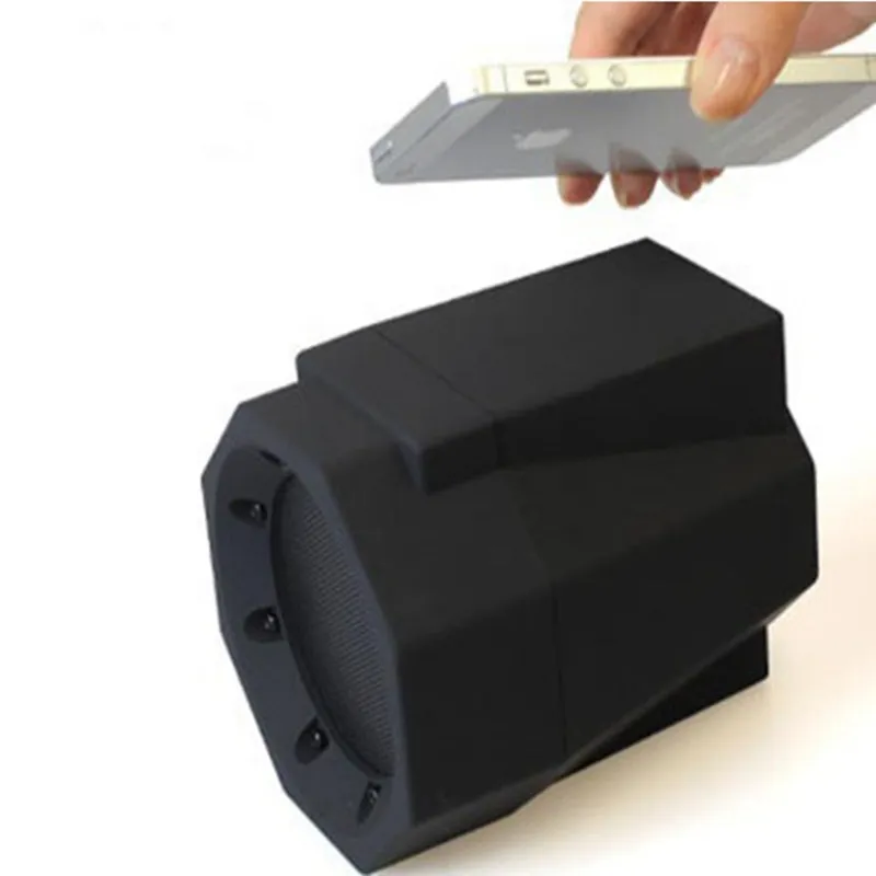 Smart magnetic induction resonance speaker in black, 15.5x12.5x11 cm, with USB interface and resonance induction connection