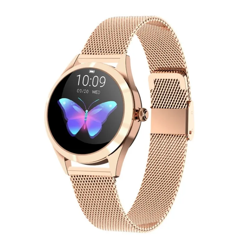 Women's multi-functional sports smartwatch with heart rate monitoring on wrist