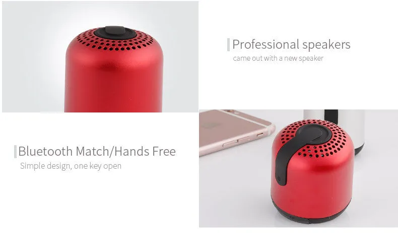 Hieha XQ11 cylindrical metal wireless Bluetooth speaker in various colours on a surface