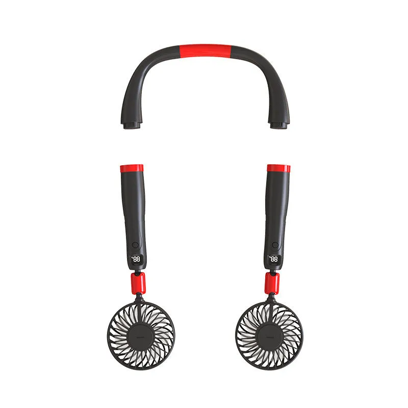 Rechargeable 3-in-1 mini fan in white with ABS and silicone build, 330mm length, 4000mAh battery