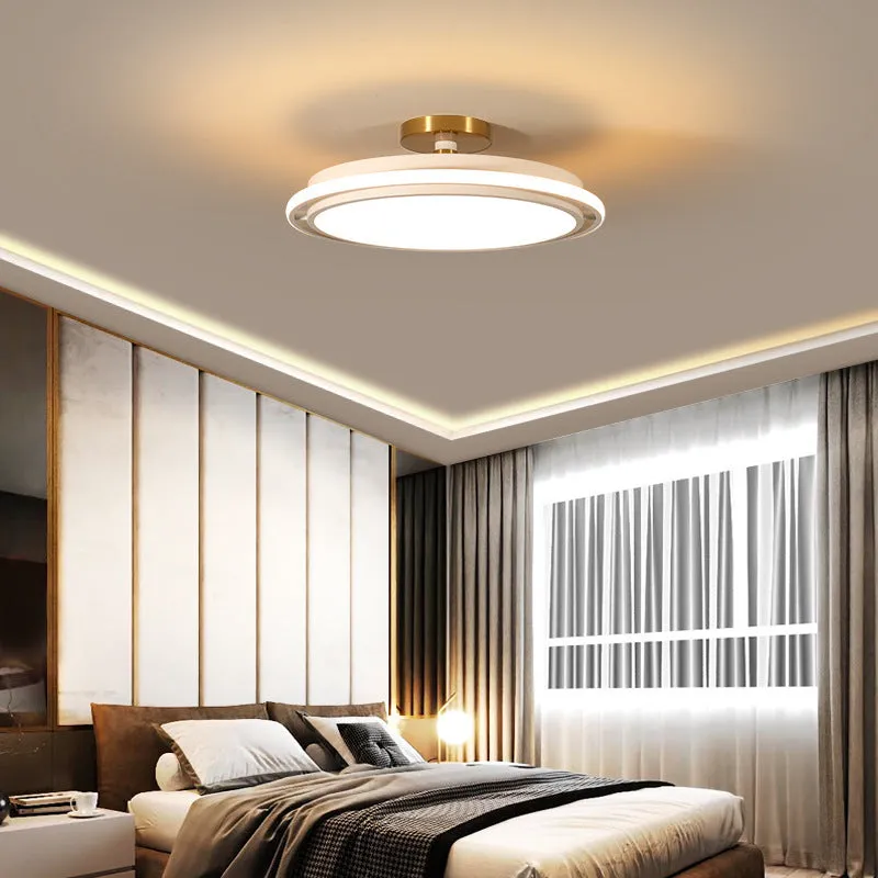 Round black gold LED ceiling light with electrodeless dimming in three sizes