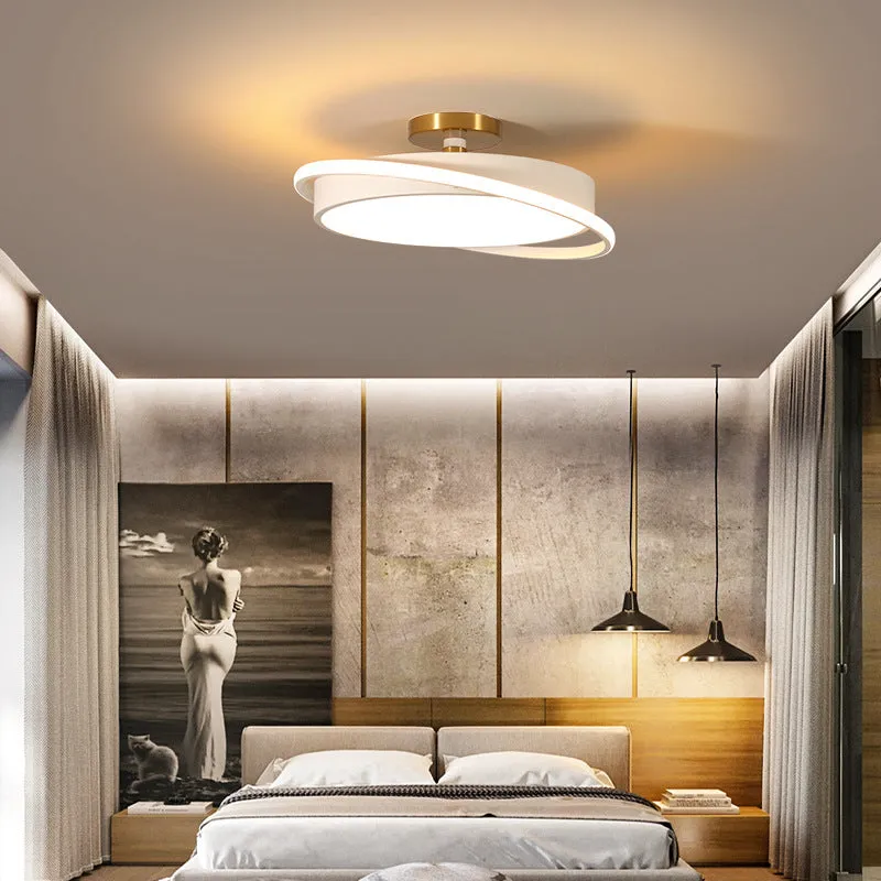 Round black gold LED ceiling light with electrodeless dimming in three sizes