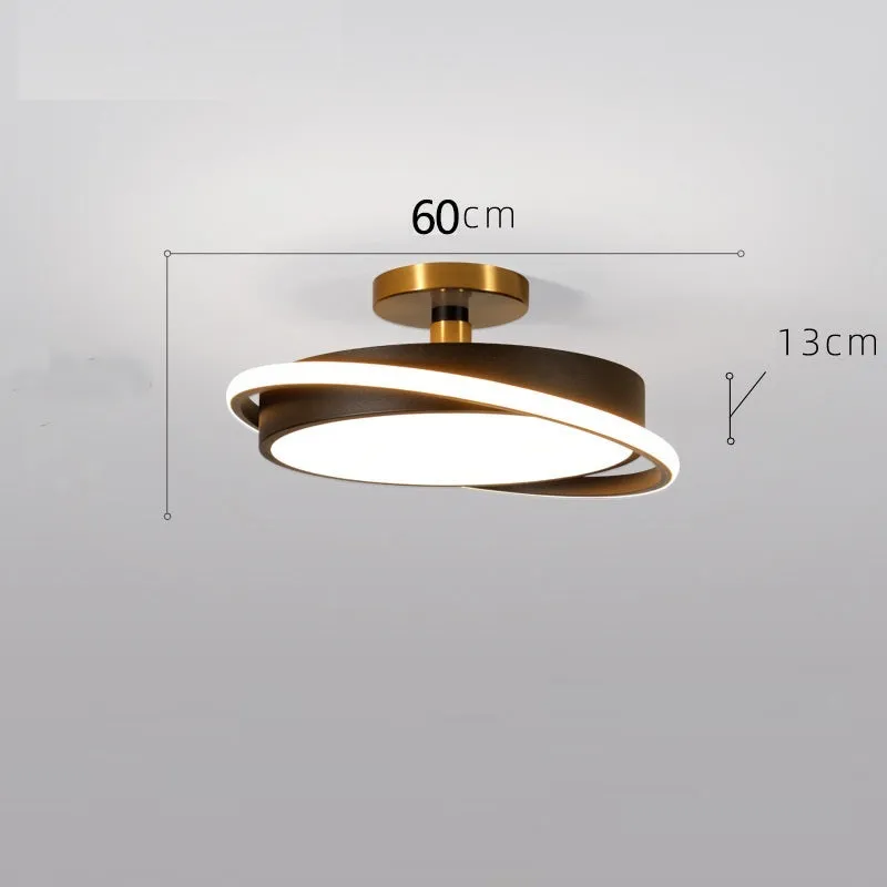 Round black gold LED ceiling light with electrodeless dimming in three sizes