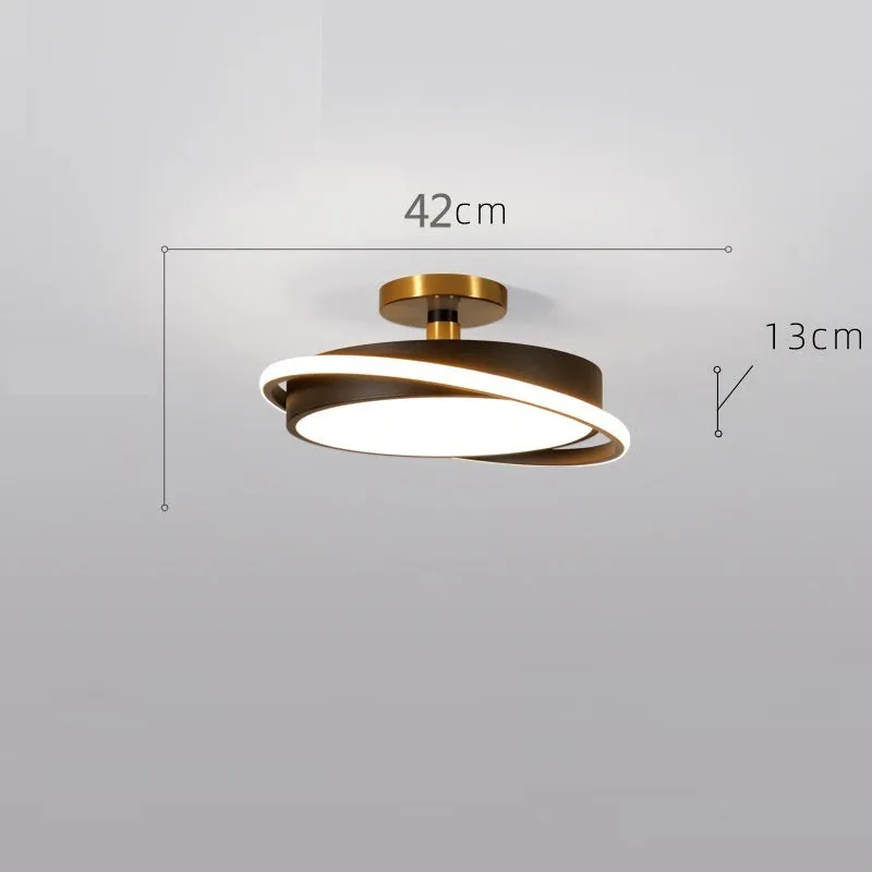 Round black gold LED ceiling light with electrodeless dimming in three sizes