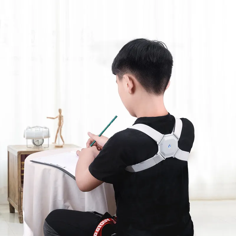 Smart posture corrector belt in gray packaging, adjustable for kids and adults, 210g