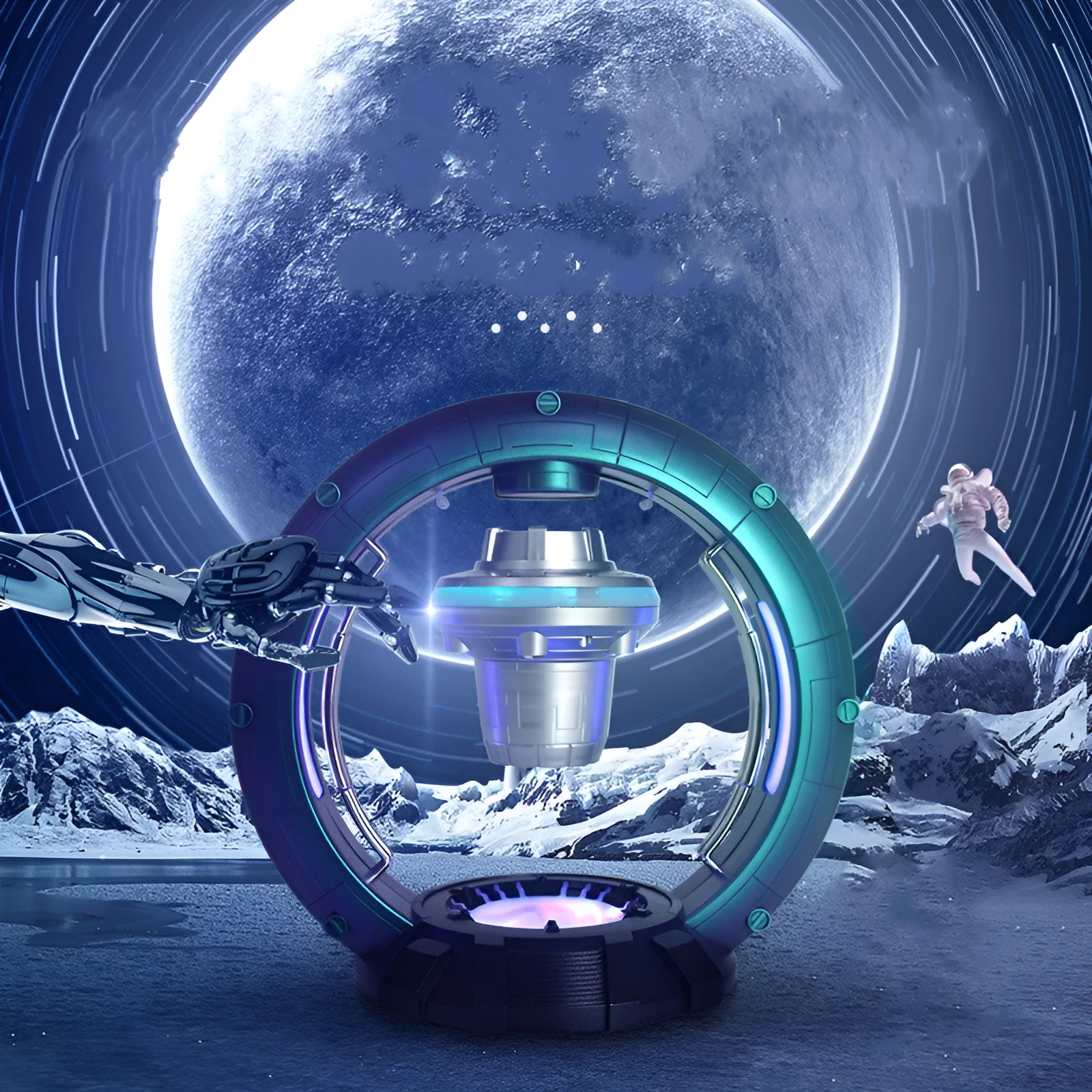 Magnetic levitation Bluetooth speaker UFO shape chameleon colour with breathing light on black base