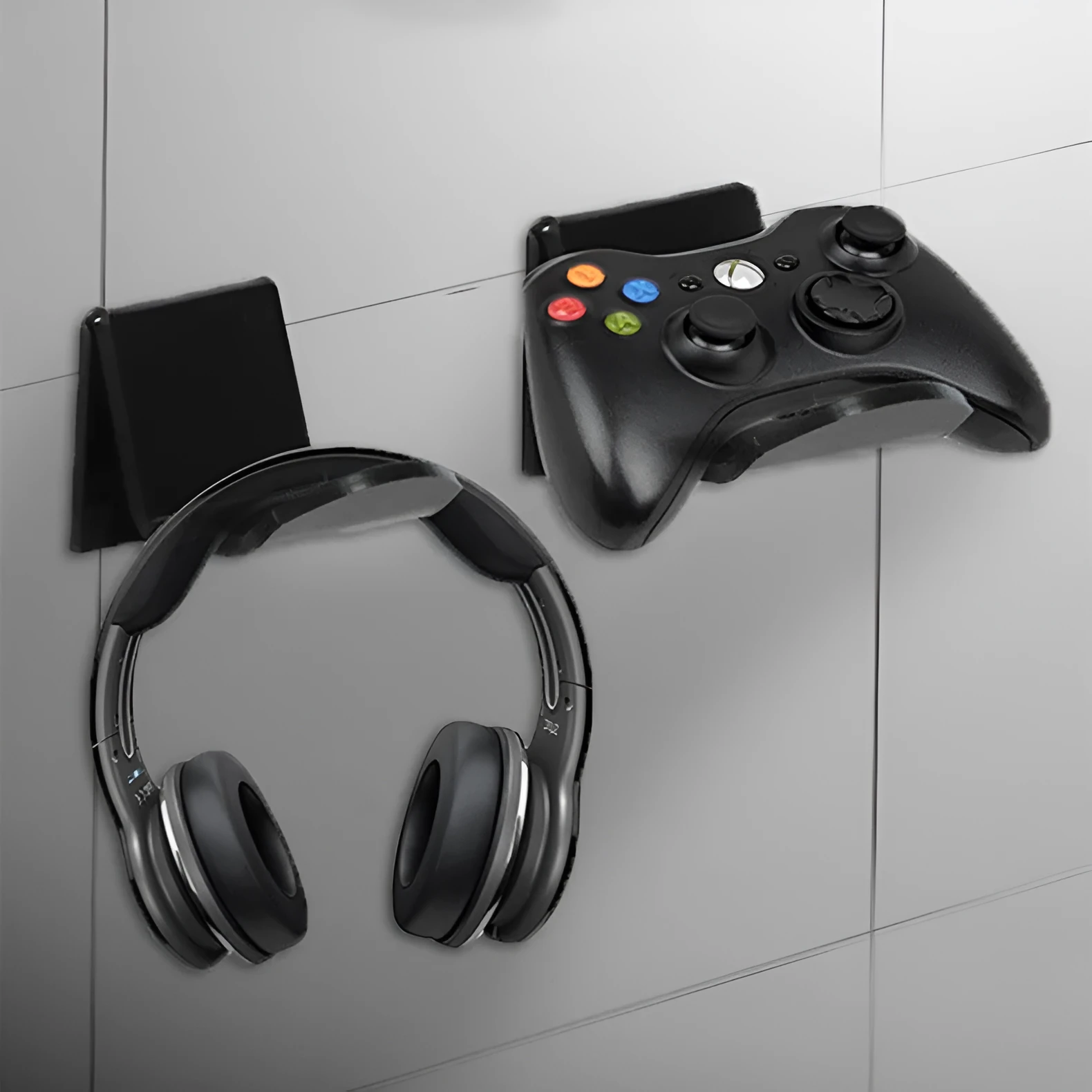 Universal game controller wall bracket for Nintendo Switch Joy-Con and Pro Controller in black colour