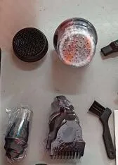 5-in-1 multifunctional electric shaver black gold with floating blades, rechargeable, IPX7 waterproof