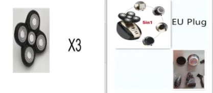 5-in-1 multifunctional electric shaver black gold with floating blades, rechargeable, IPX7 waterproof