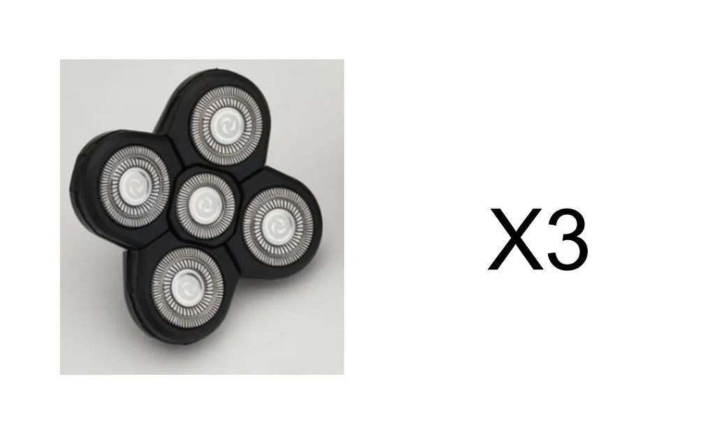5-in-1 multifunctional electric shaver black gold with floating blades, rechargeable, IPX7 waterproof