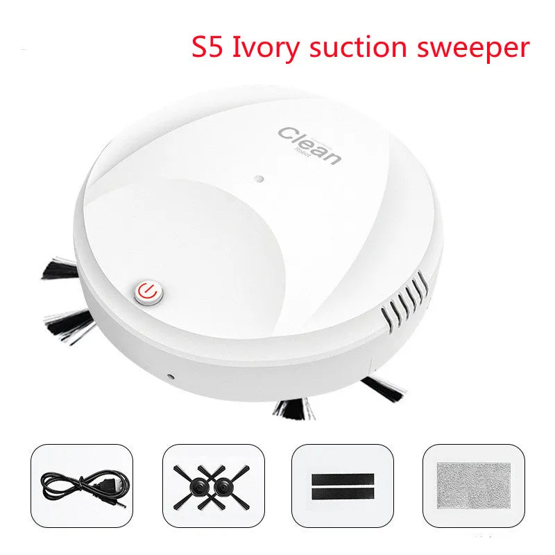 Smart robot vacuum cleaner with mopping function, black ABS body, and spray humidification feature