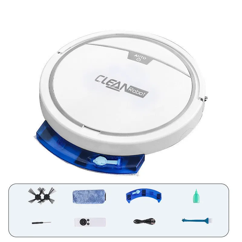 Smart robot vacuum cleaner with mopping function, black ABS body, and spray humidification feature