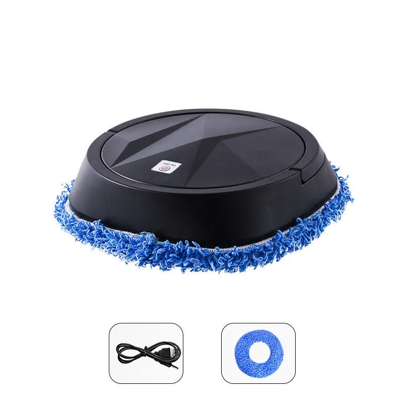 Smart robot vacuum cleaner with mopping function, black ABS body, and spray humidification feature