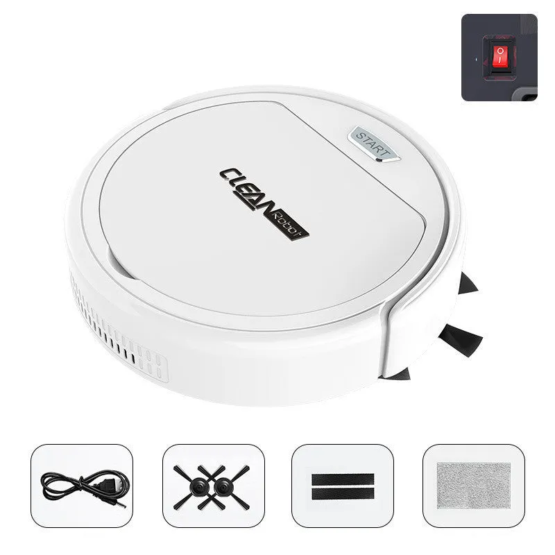 Smart robot vacuum cleaner with mopping function, black ABS body, and spray humidification feature