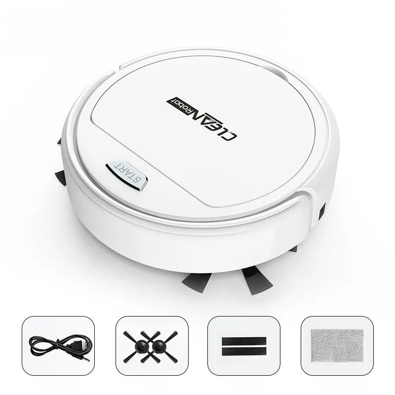 Smart robot vacuum cleaner with mopping function, black ABS body, and spray humidification feature