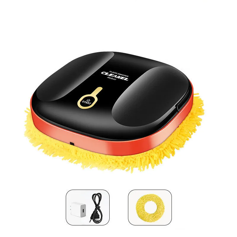 Smart robot vacuum cleaner with mopping function, black ABS body, and spray humidification feature