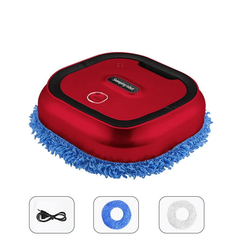 Smart robot vacuum cleaner with mopping function, black ABS body, and spray humidification feature