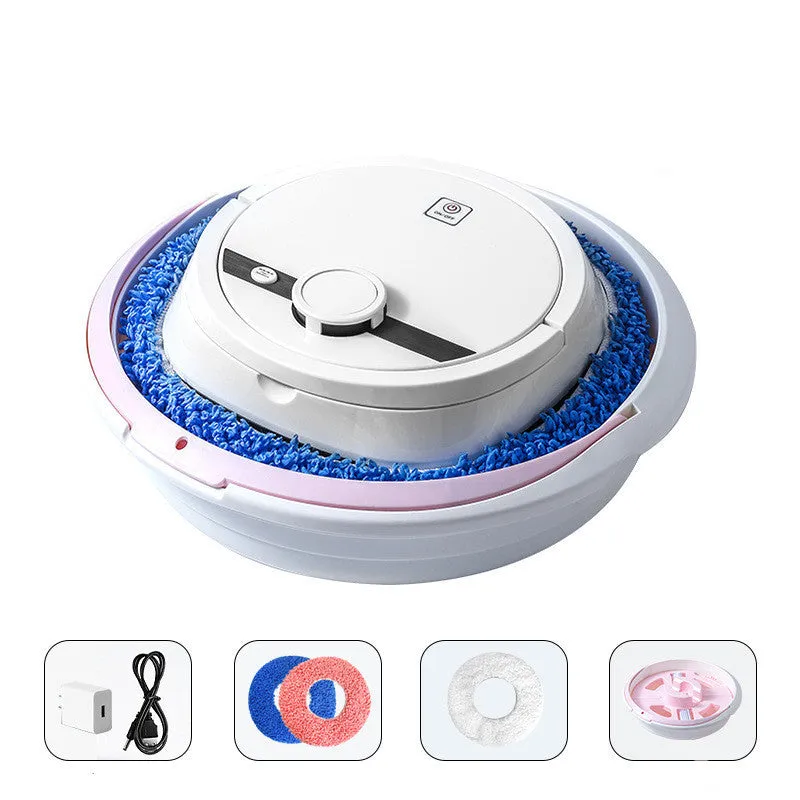 Smart robot vacuum cleaner with mopping function, black ABS body, and spray humidification feature