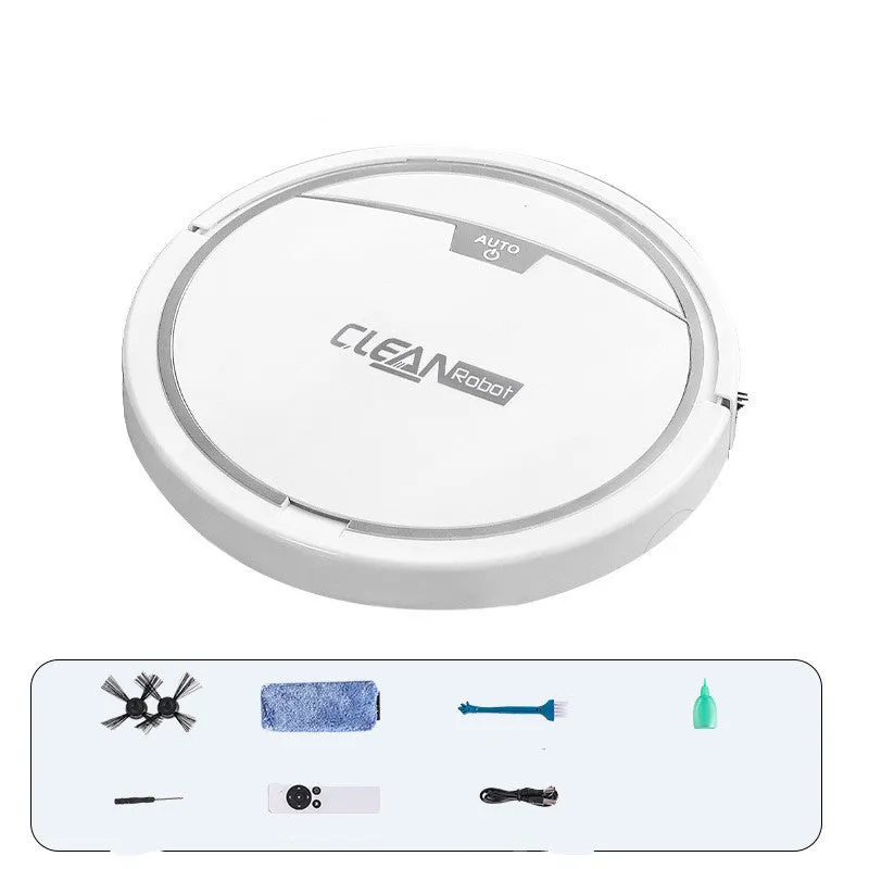 Smart robot vacuum cleaner with mopping function, black ABS body, and spray humidification feature