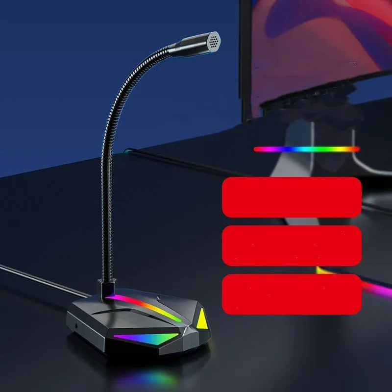 USB computer microphone moving coil all-directional pickup 2-channel stereo desktop stand gaming voice
