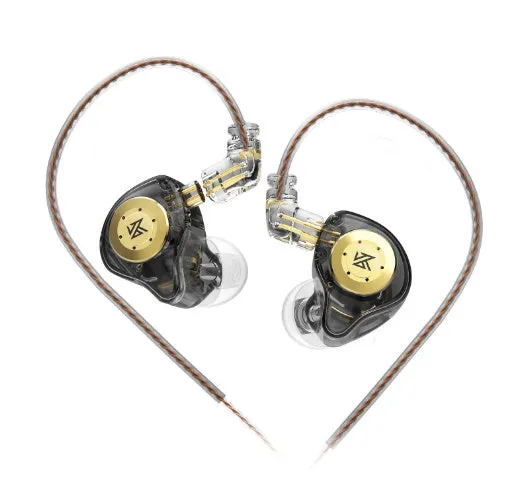 KZ EDX Pro earphones in Black with Standard cable, showing in-ear monitor shell and eartips