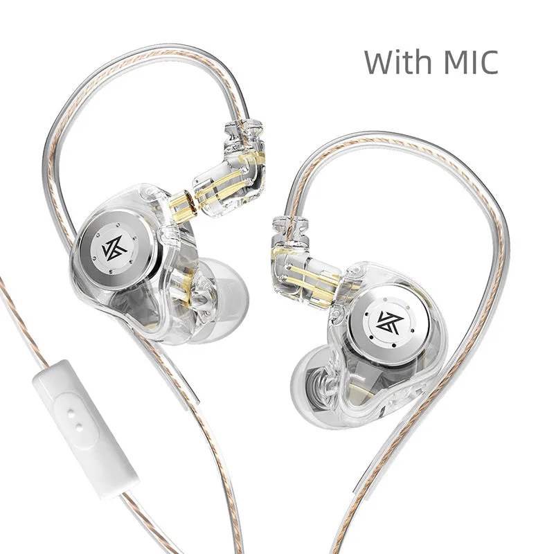 KZ EDX Pro earphones in Black with Standard cable, showing in-ear monitor shell and eartips