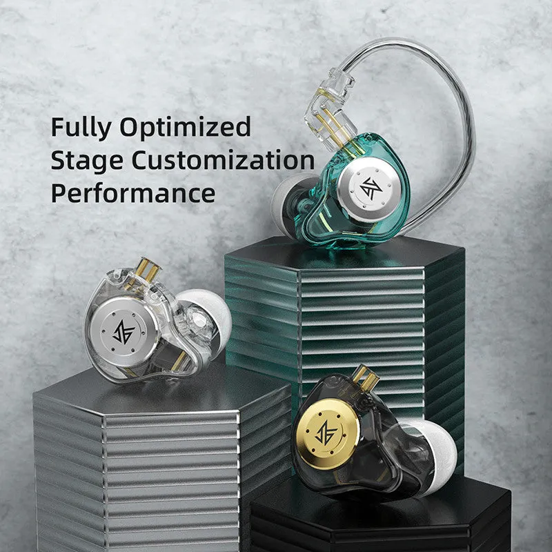 KZ EDX Pro earphones in Black with Standard cable, showing in-ear monitor shell and eartips