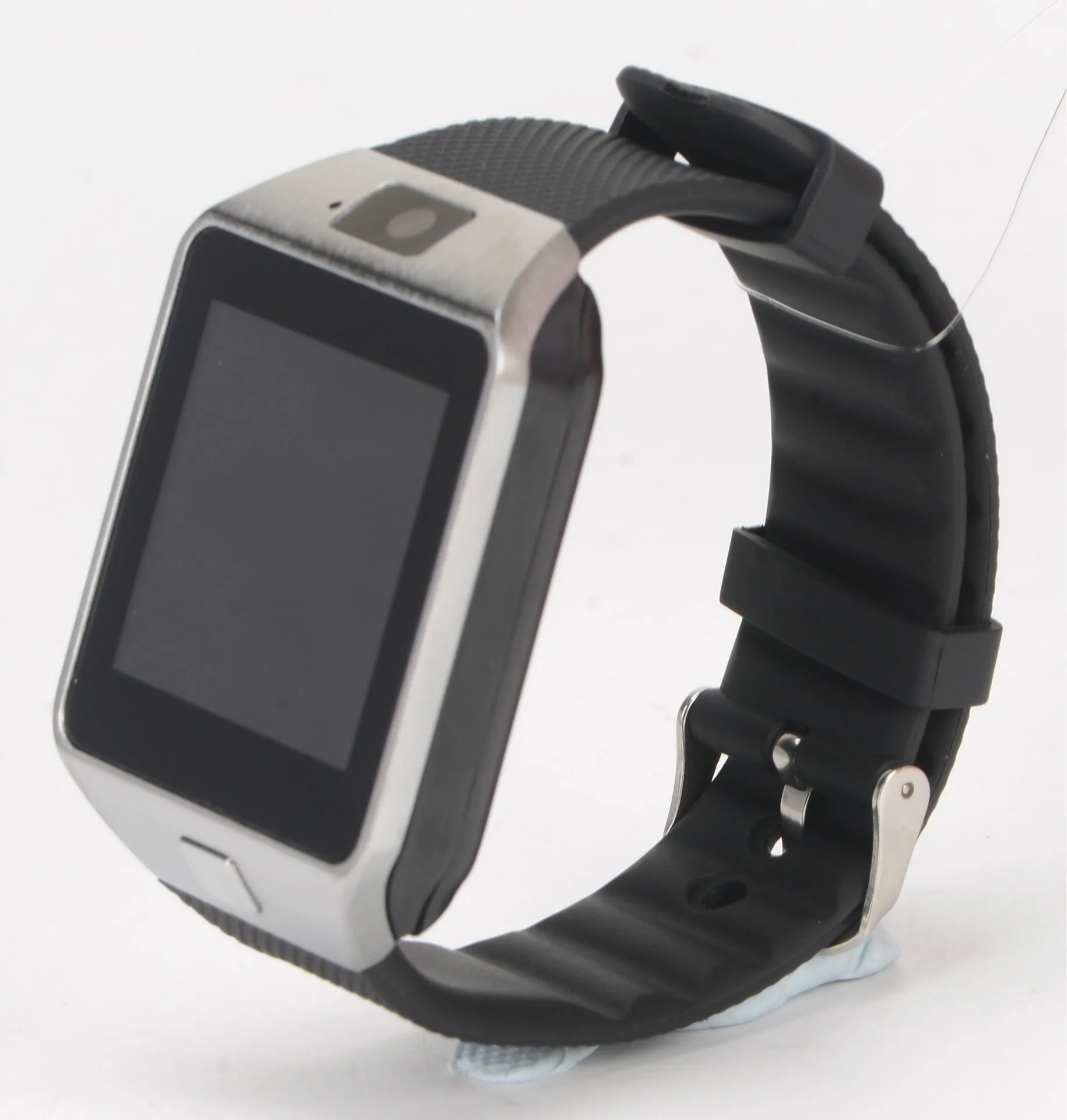 DZ09 sports smart watch with black TPU strap and 1.56-inch touch screen