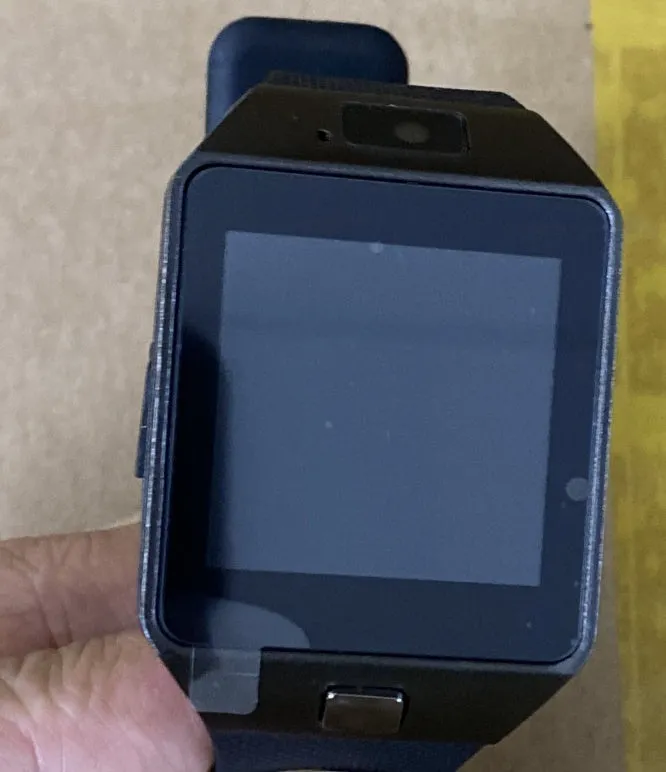 DZ09 sports smart watch with black TPU strap and 1.56-inch touch screen
