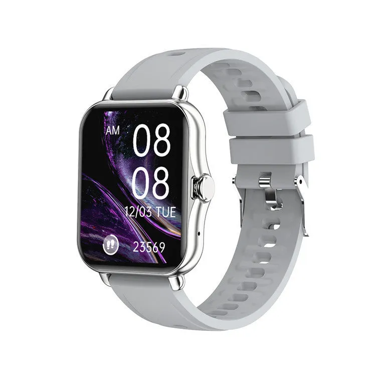 Smart watch with Bluetooth call feature, silicone strap in black, touch screen display