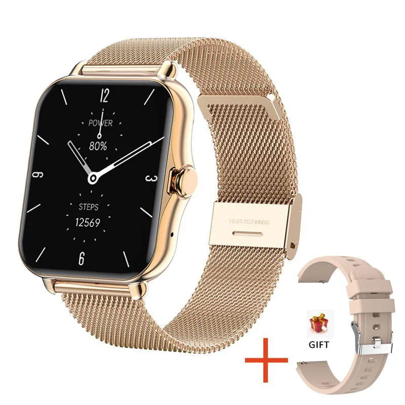 Smart watch with Bluetooth call feature, silicone strap in black, touch screen display