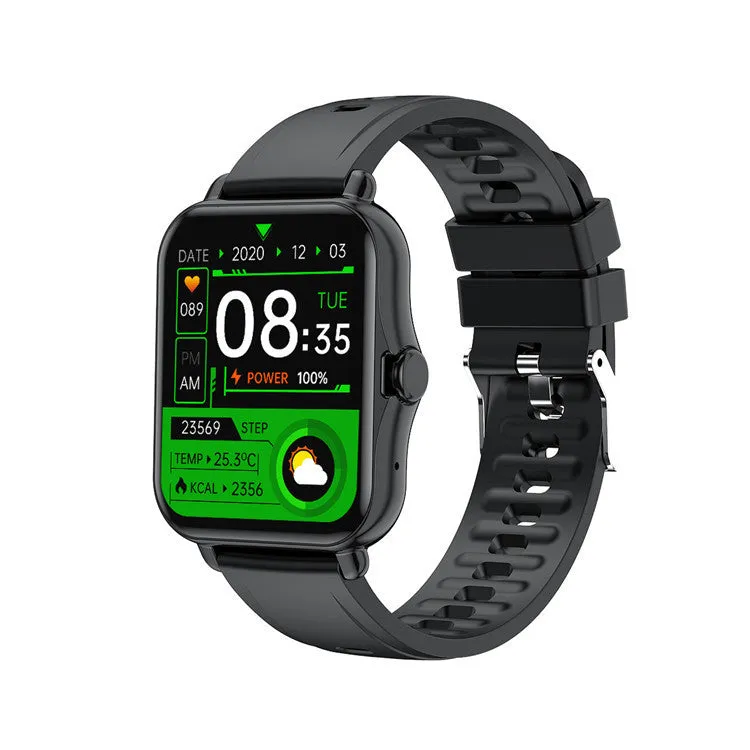 Smart watch with Bluetooth call feature, silicone strap in black, touch screen display