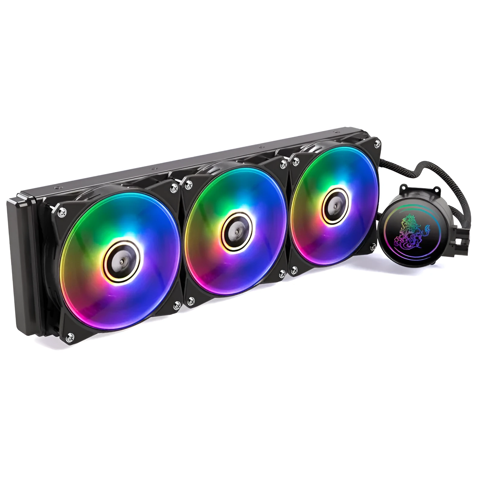 Kirin 240 computer CPU water cooling radiator with ARGB fans and copper-aluminum construction