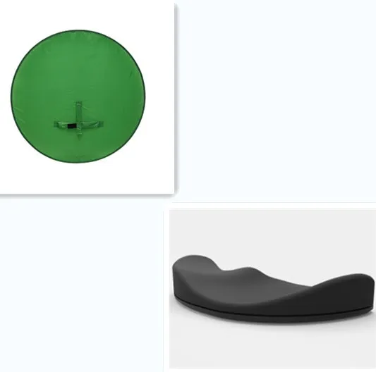 Foldable reflector for chair photography background board in green, nylon fabric, unfolded 150x200 cm with steel spring frame