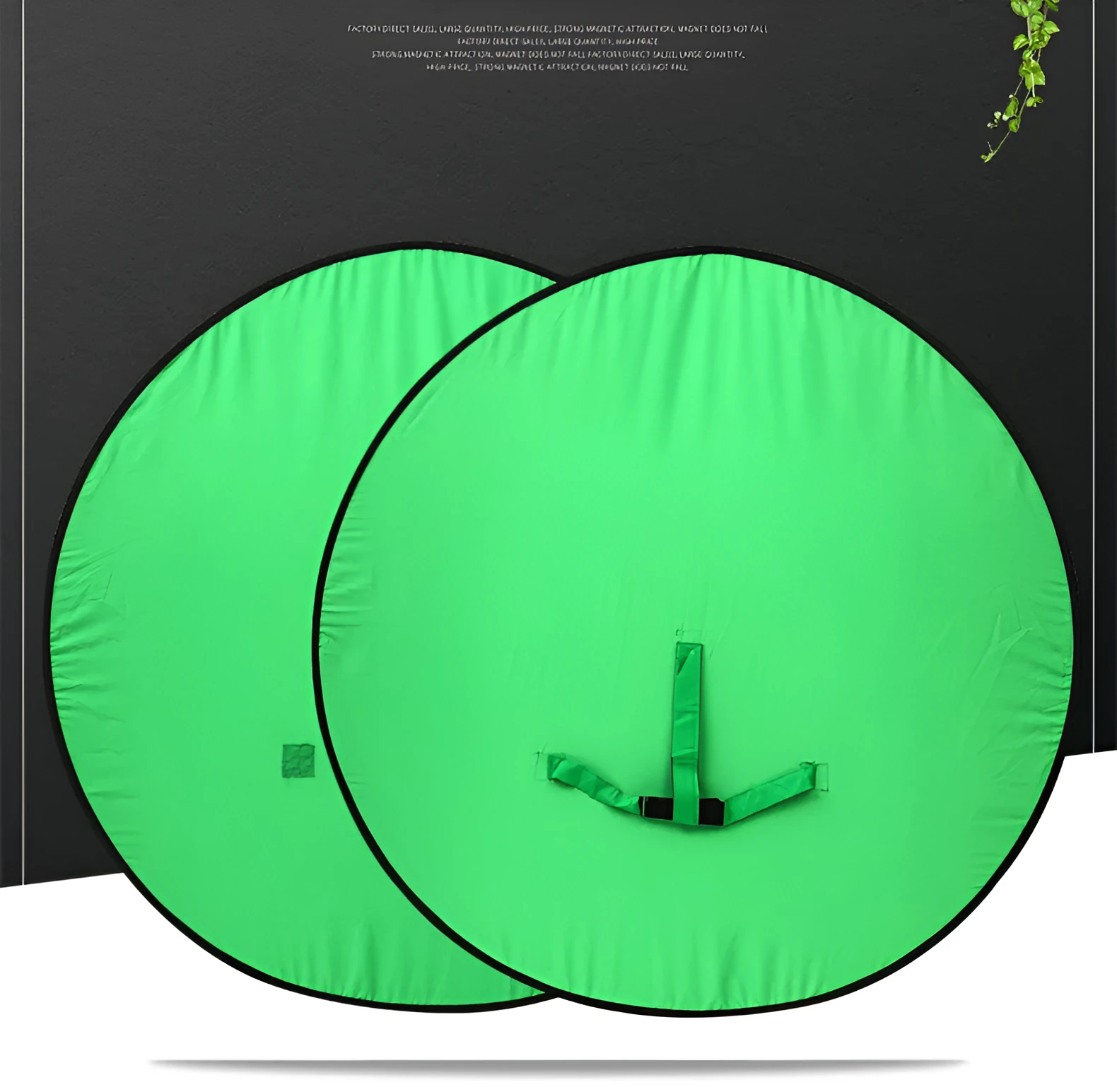 Foldable reflector for chair photography background board in green, nylon fabric, unfolded 150x200 cm with steel spring frame