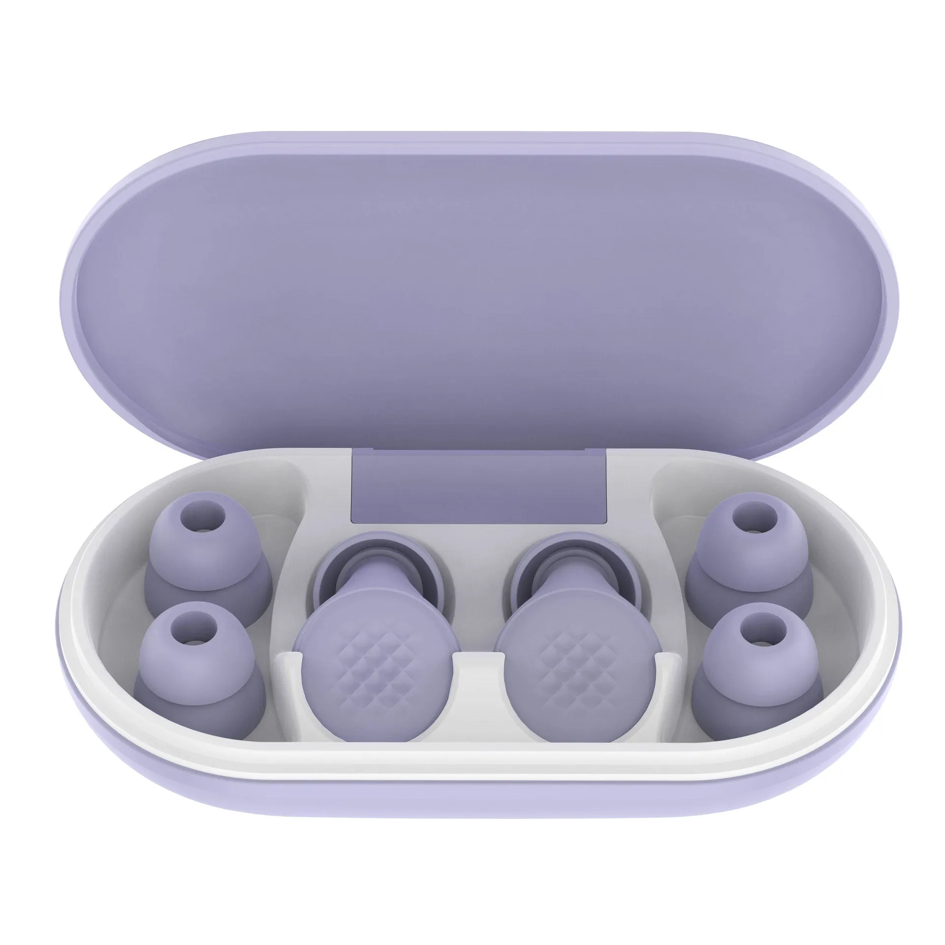 Anti-noise sleep earplugs in beige with flexible ABS silicone in-ear design