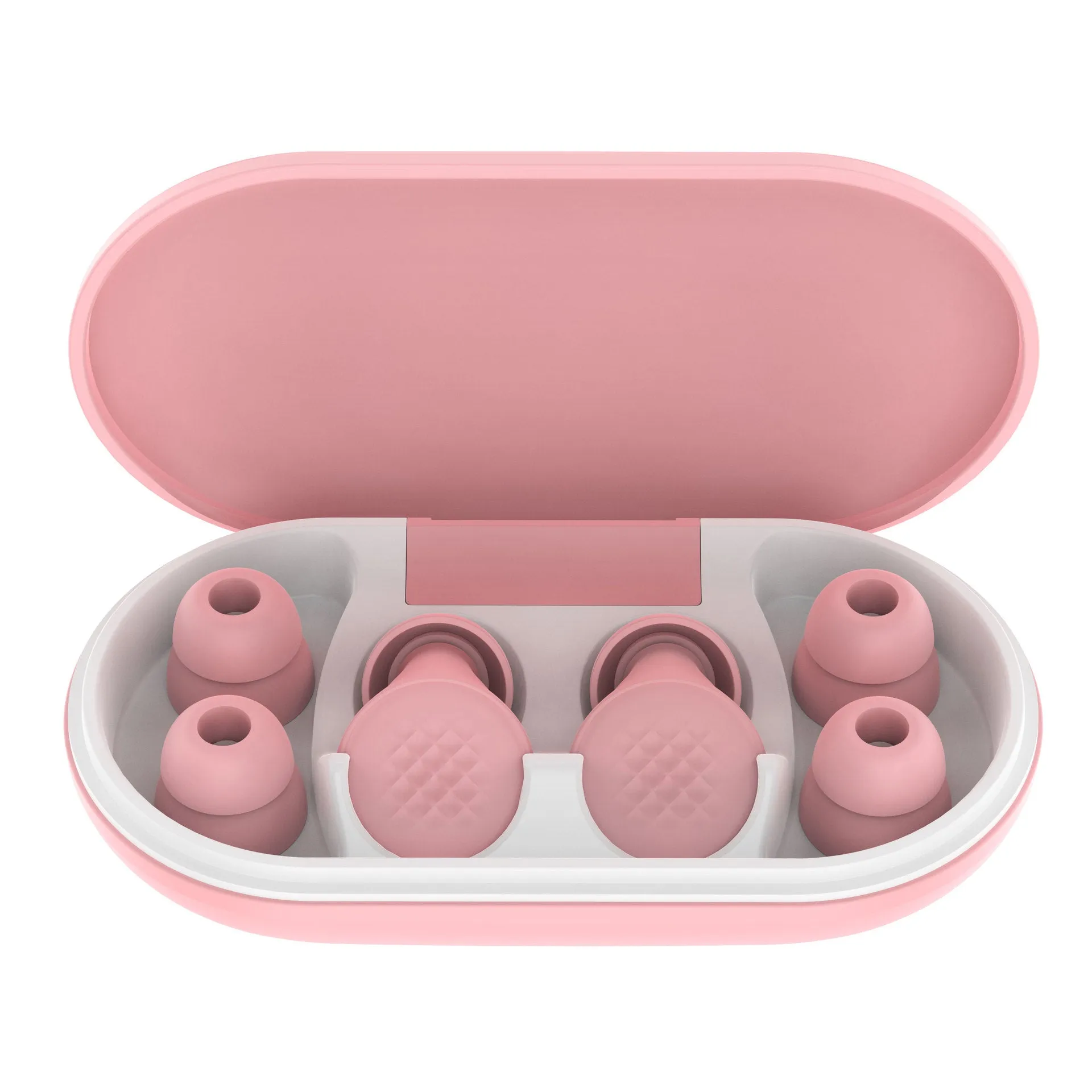 Anti-noise sleep earplugs in beige with flexible ABS silicone in-ear design