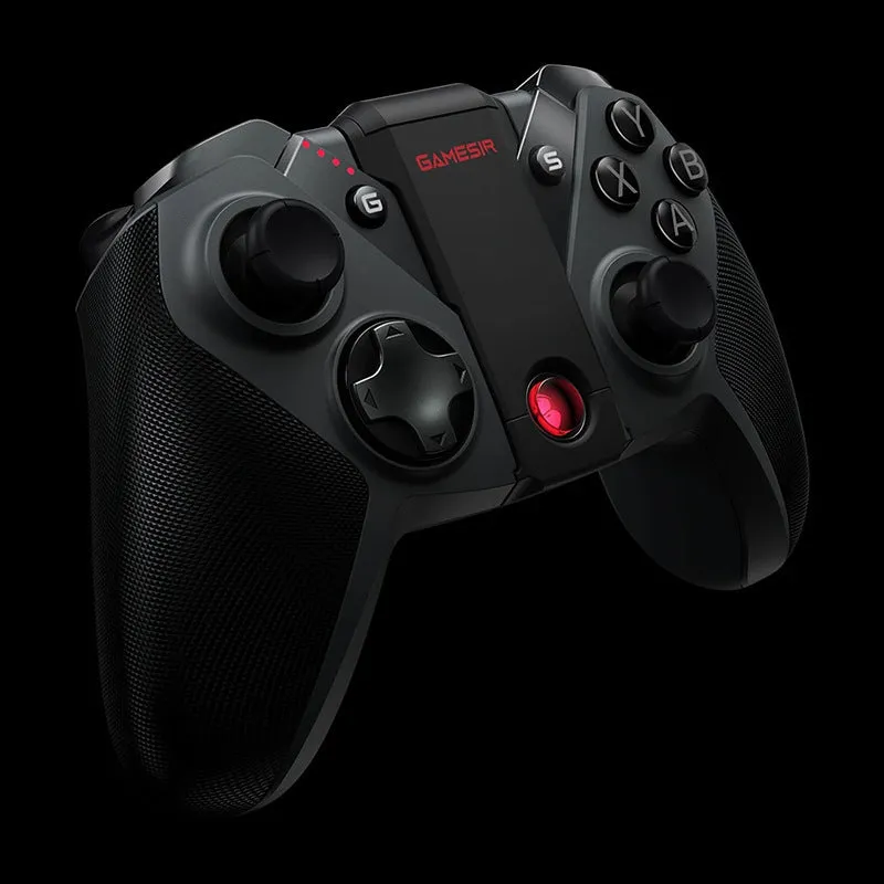 Black Gaishi wired video game controller with Type-C cable and ergonomic grips on a desk
